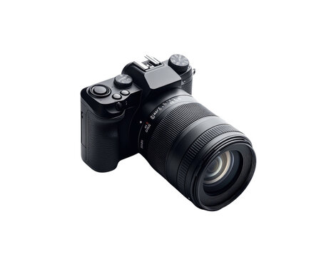 modern digital camera with large lens, showcasing sleek design and advanced features, perfect for photography enthusiasts