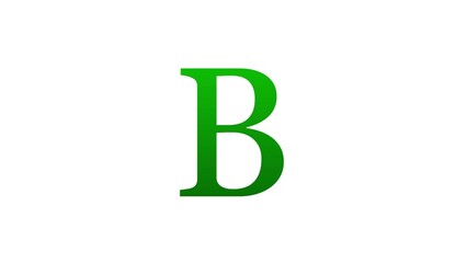 3d B letter logo loopable rotated green color white background
