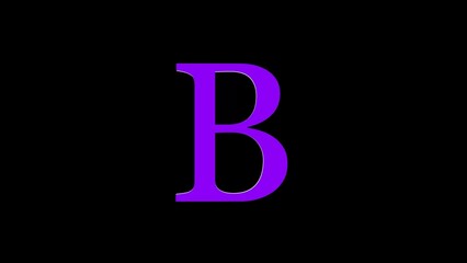 3d B letter logo loopable rotated purple color black background