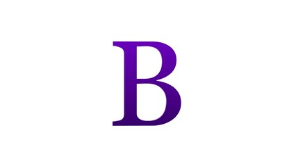 3d B letter logo loopable rotated purple color white background
