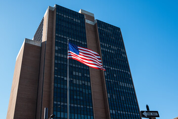 American flag flying in the wind