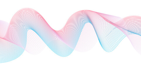 Abstract multicolor gradient wave lines vector background, twisted curve lines and blend effect, frequency sound wave lines, 3d contour line patterned background illustration.	