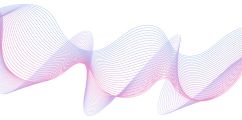 Fototapeta premium Abstract multicolor gradient wave lines vector background, twisted curve lines and blend effect, frequency sound wave lines, 3d contour line patterned background illustration. 