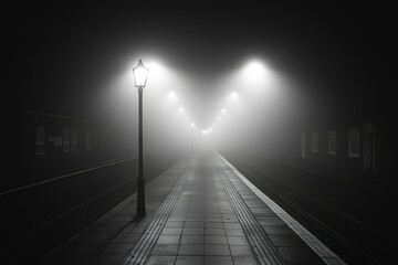 Foggy Night at the Railway Station