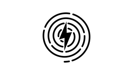 wireless charger, black isolated silhouette