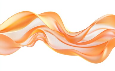 Abstract background with smooth cantaloupe and batiste waves on a light white surface, elegant 3D rendering