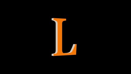 3d L letter logo loopable brown color black background