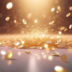 ゴールドの高級感あるステージ　商品モックアップ