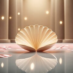 ゴールドの高級感あるステージ　商品モックアップ