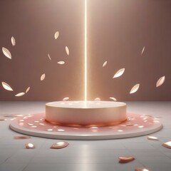 ゴールドの高級感あるステージ　商品モックアップ