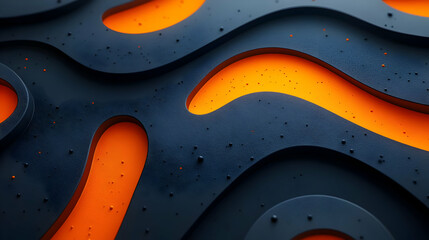 Obraz premium Abstract 3D Background with Blue and Orange Curves