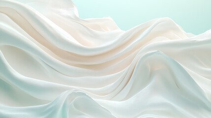 Obraz premium Elegant flow of silken fabric draped gracefully against a soft background emphasizing texture and lightness in design
