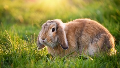 Fototapeta premium Holland Lop Rabbit in Grass 