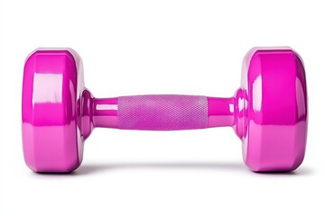 A vibrant purple dumbbell designed for fitness and strength training exercises.