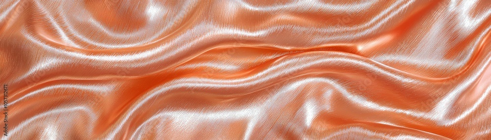 Poster a luxurious smooth satin fabric in a warm orange hue, elegantly draped creating a sophisticated and 