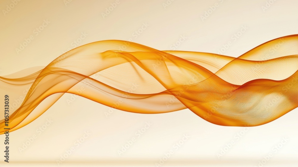 Poster elegant golden waves gracefully flow across a soft backdrop, creating a sense of tranquility and bea