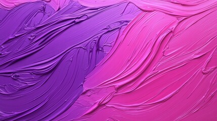 Obraz premium Vibrant swirls of purple and pink a creative exploration of textured acrylic paint on canvas for art enthusiasts