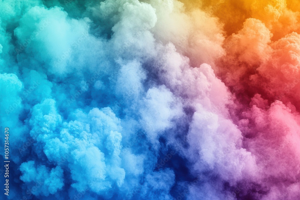 Aufkleber vibrant and colorful clouds blend seamlessly, creating an abstract atmosphere of tranquility and cre