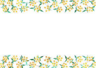 Obraz premium 金木犀のかわいい水彩フレーム