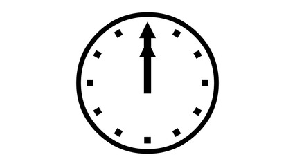 12 O Clock face shape icon black color in white background