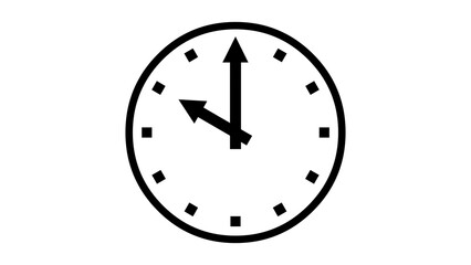 10 O Clock face icon black color in white background