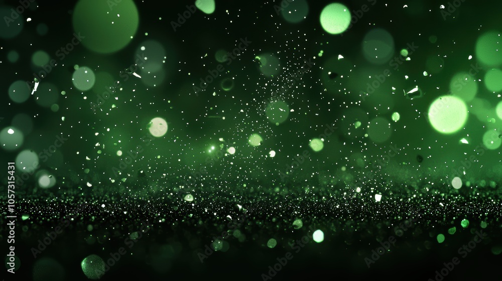 Poster Gradient of Dots: Abstract Dark Green Pattern Design