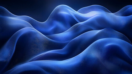 Fototapeta premium Abstract Blue Wavy Background - 3D Render