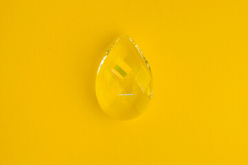 crystal on yellow background, Minimal concept