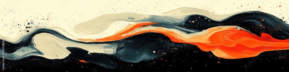 Poster abstract waves of color blending in a fluid, artistic design.