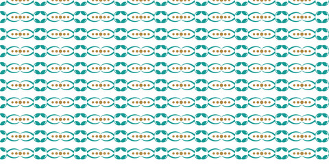 Pattern motif of branches, leaves and circles with a white background