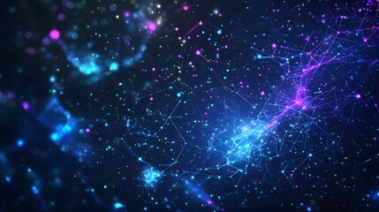 Obraz premium Abstract Blue and Pink Network Connection Background.