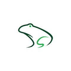 Abstract frog simple line logo design vector