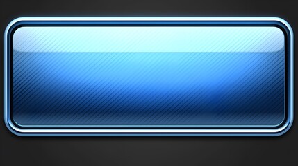 Blue Glossy Button With White Outline.