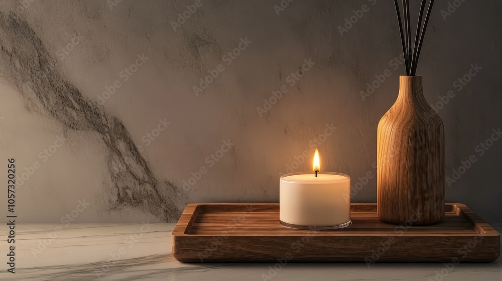 Aufkleber aroma diffuser and candle tray creating a tranquil and calming environment