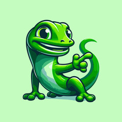 Energetic Green Gecko mascot logo