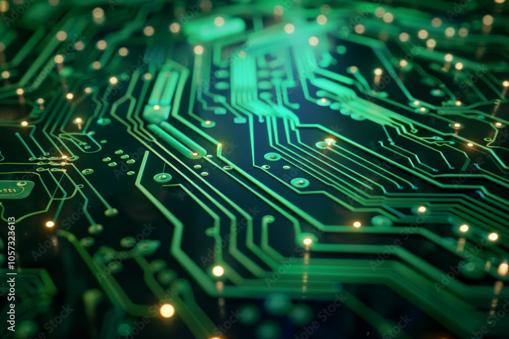 Poster circuit board. electronic computer hardware technology. motherboard digital chip. neural network ai 