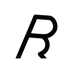 the logo consists of the letter BR or RB. Abstract, outline and elegant.