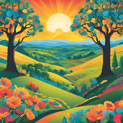 autumn landscape with trees