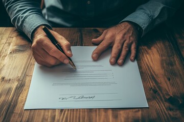 Above view of client sending contract form to contractor to signed after decide to hired, Generative AI