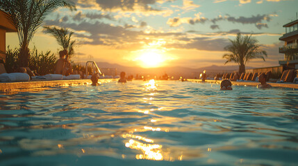 sunset on the beach