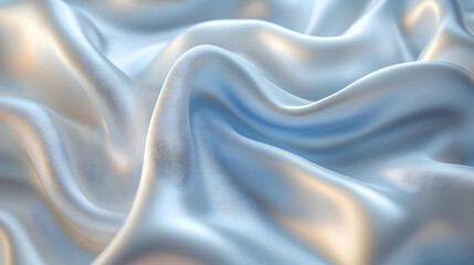 Fototapeta premium Abstract Blue and White Satin Fabric Texture Background