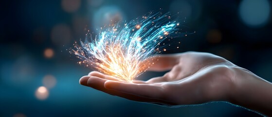 Glowing AI Driven Digital Network Connecting Human and Robot Hands Visualizing the Future of Machine Learning and Global Connectivity  This futuristic image represents the seamless of intelligence