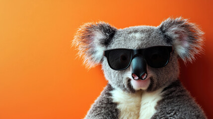 Cool Koala with Sunglasses on Vibrant Background