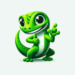 Energetic Green Gecko mascot logo