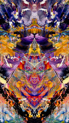 Abstract background art . Ethnic pattern. Mixtures of oil paint. Trendy hand painting canvas. Wall decor and Wall art prints Idea. 3D Texture. Art object