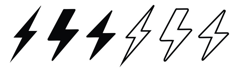 Lightning icon set. electric icon vector. power icon. energy sign