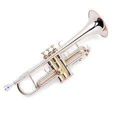 Obraz premium Macro Shot of a Perfect Golden Music Trumpet Isolated on White Background