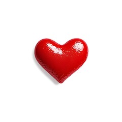 Obraz premium Macro Red Lipstick Heart Set on White Background