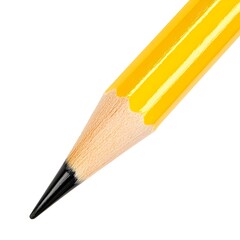 Fototapeta premium Macro Shot of a Perfect Yellow Pencil on White Background