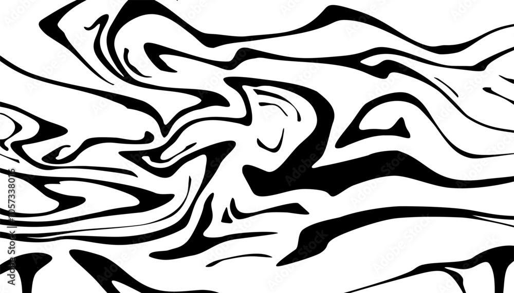 Poster black and white fluid and dynamic marble pattern. fully editable vector element. vector format illus